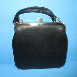 *Vintage Miss Betty Black Purse Top Handle Kiss Closure